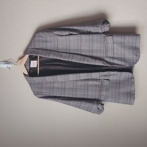 Half Sleeve Plaid Blazer